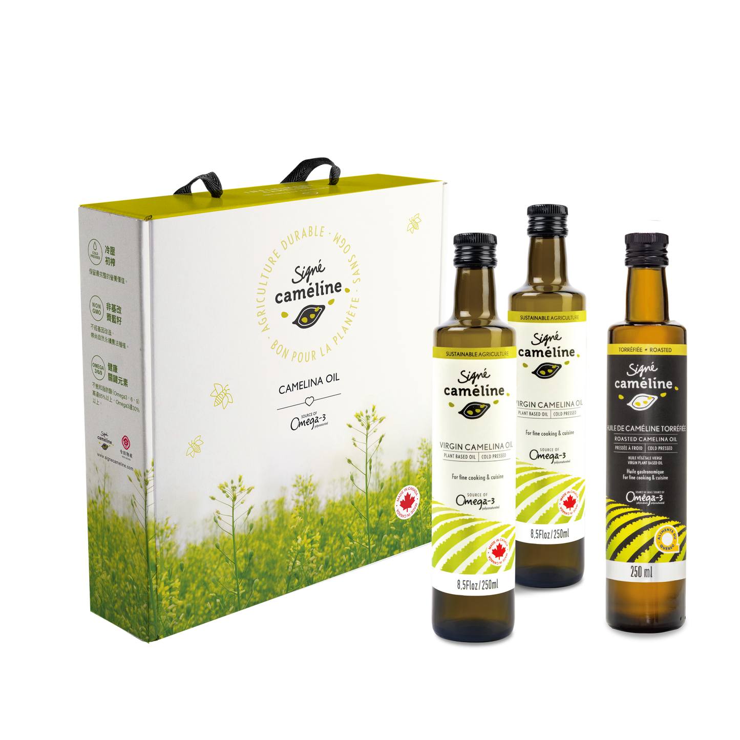 【Signe Cameline】加拿大薺藍籽油禮盒Camelina Oil 三入組(第三瓶任選) - 令田好品 - 美食進口商